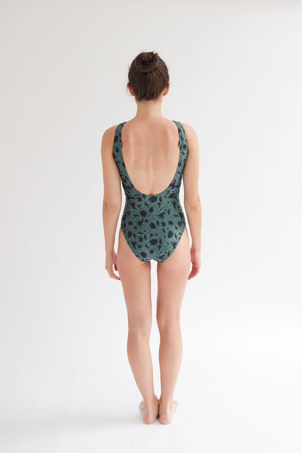 Resme Ebby One-Piece Swimsuit Sage Palm Print